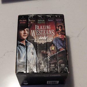 Blazing Westerns VHS Video Tapes 5 Pack Box Set GoodTimes movie Gregory Peck